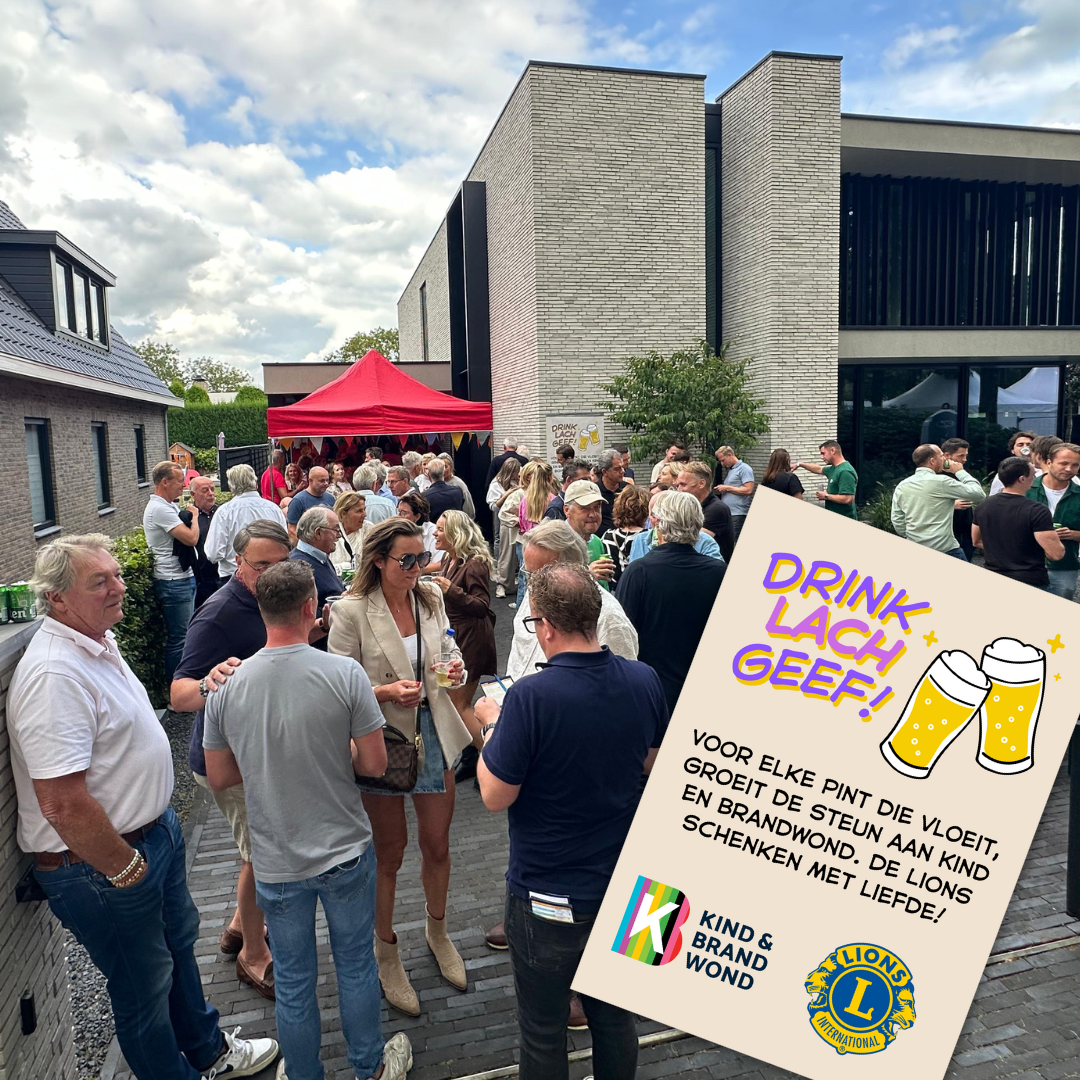 Drink. lach, geef actie